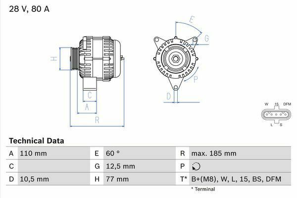 Генератор 28V 80A