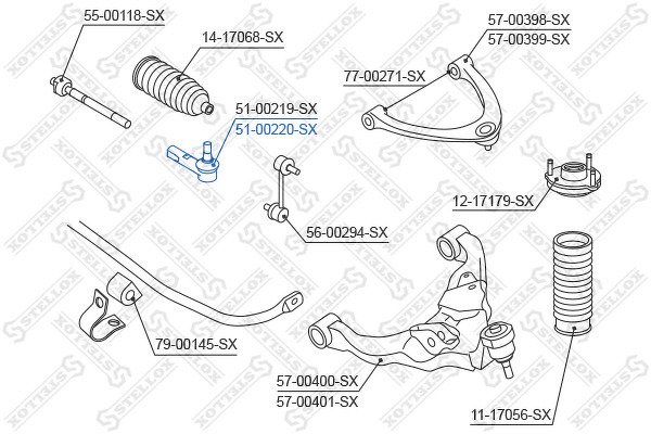 Наконечник рулевой правый Nissan Armada SE/LE 05>, Infiniti QX56 04>