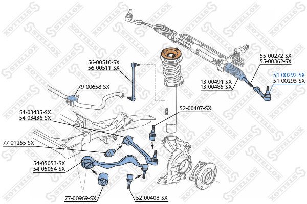 Наконечник рулевой левый BMW E90/E91/E87 04>