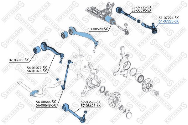 Наконечник рулевой правый MB W204 05>