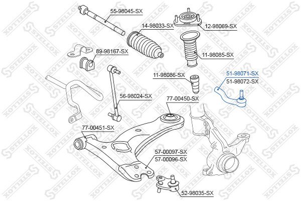 Наконечник рулевой правый Toyota Corolla Verso CDE120 01>