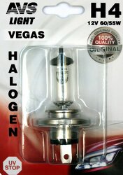 Галогенная лампа AVS Vegas в блистере H4.12V.60/55W.1шт