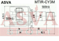 Шрус Внутренний Правый 33x40x24, ASVA, MTIRCY3M