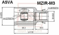 Шрус Внутренний Правый 22x43x28, ASVA, MZIRM3