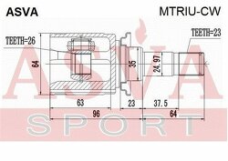 Шрус Внутренний Задний 26x35x23, ASVA, MTRIUCW