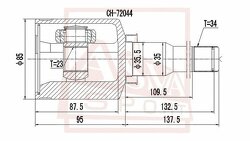 Шрус Внутренний Левый 23x35.5x34, ASVA, CHRILEVAT