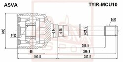 Шрус Внутренний Правый 25x34x23, ASVA, TYIRMCU10