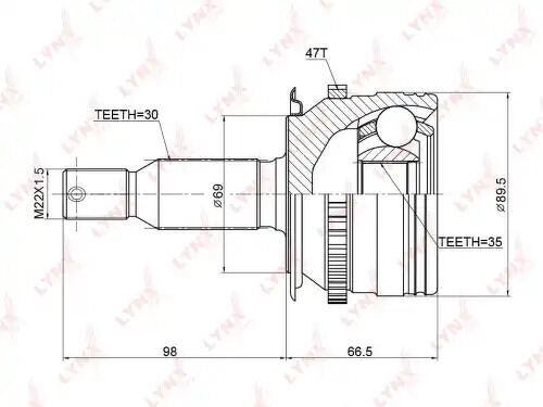 ШРУС наружный MITSUBISHI L200(KA/KB) 2.5D 05 / Pajero Sport 3.2D-3.5 08>