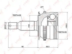 ШРУС наружный MITSUBISHI L200(KA/KB) 2.5D 05 / Pajero Sport 3.2D-3.5 08>