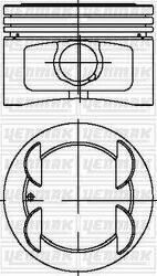 Поршень двс с кольцами fiat marea 1.6 16v =86.4 1.5x1.5x3 std 95>