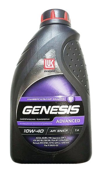 Моторное масло LUKOIL Genesis Advanced, 10W-40, 1л, 1632649