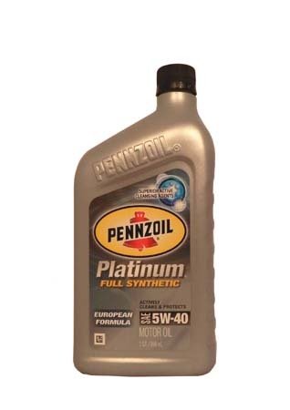 Моторное масло PENNZOIL Platinum European Formula SAE 5W-40 (0,946л)