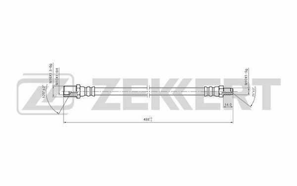 ШЛАНГ ТОРМОЗНОЙ ПЕРЕДНИЙ IVECO DAILY I-II 78 ZEKKERT