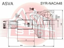 Шрус Наружный Задний 22x58x28, ASVA, SYRNACA48