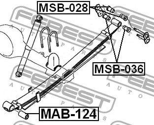 Сайлентблок задней рессоры, FEBEST, MAB124