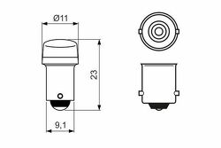 Лампа 12V 1W T4W LED RETROFIT 6000K