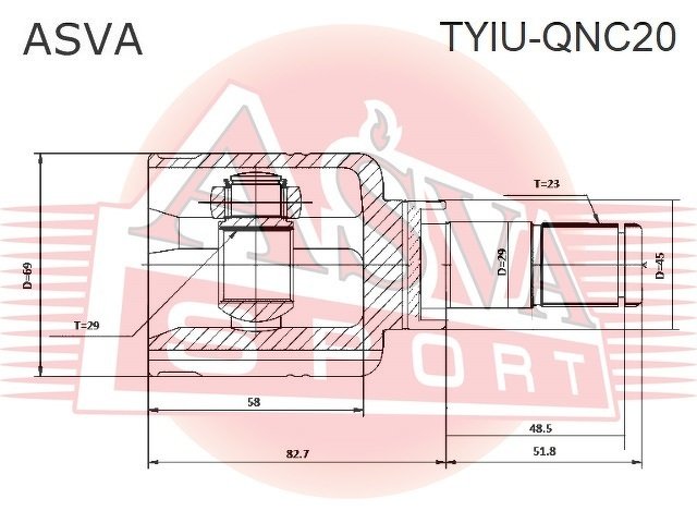 Шрус Внутренний 29x45x23 , ASVA, TYIUQNC20