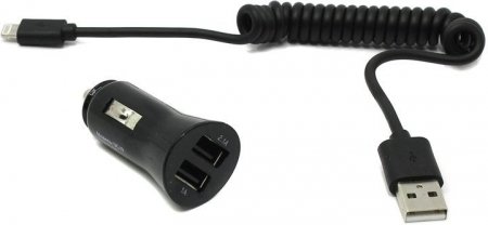 Универсальное зарядное устройство от прикуривателя автомобиля 12В, 2 USB-порта, 3.1А, JET-A, UCI9