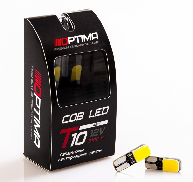 Лампа светодиодная габаритная Optima Premium COB 4200k, 3 Вт, T10, OPW5WCOB4K
