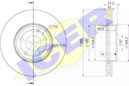 Диск тормозной передн. вент. (без ABS) MERCEDES-BENZ B180 2012-, MERCEDES-BENZ B200 2012-, MERCEDES-BENZ GLA200 2014-